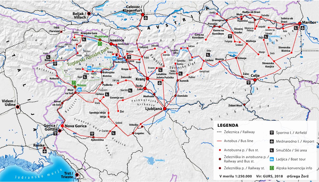 Streckennetz Slovenien