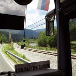 Slovenien - Bahnstrecke aus Bus